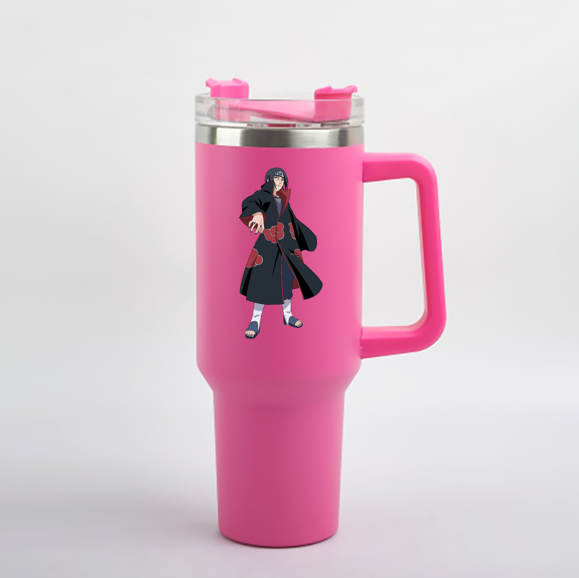 （画像用） NARUTO -ナルト- うちは イタチ Uchiha Itachi 1200mL車用タンブラー - クリスタルステッカー（プラスチックストロー付き）